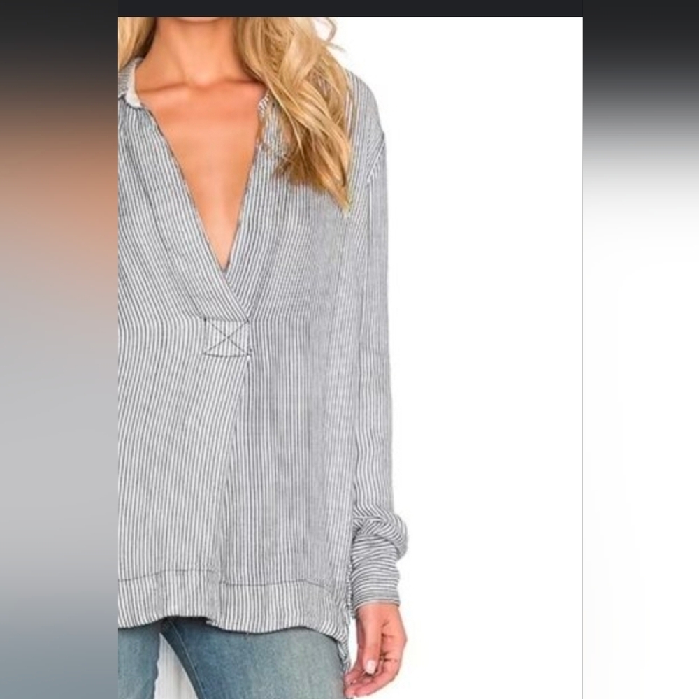 Free People Striped Black and White Women's Top XS